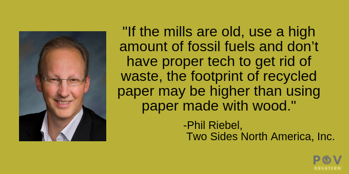 The Footprint of Recycled Paper May Be More Than Non-Recycled.